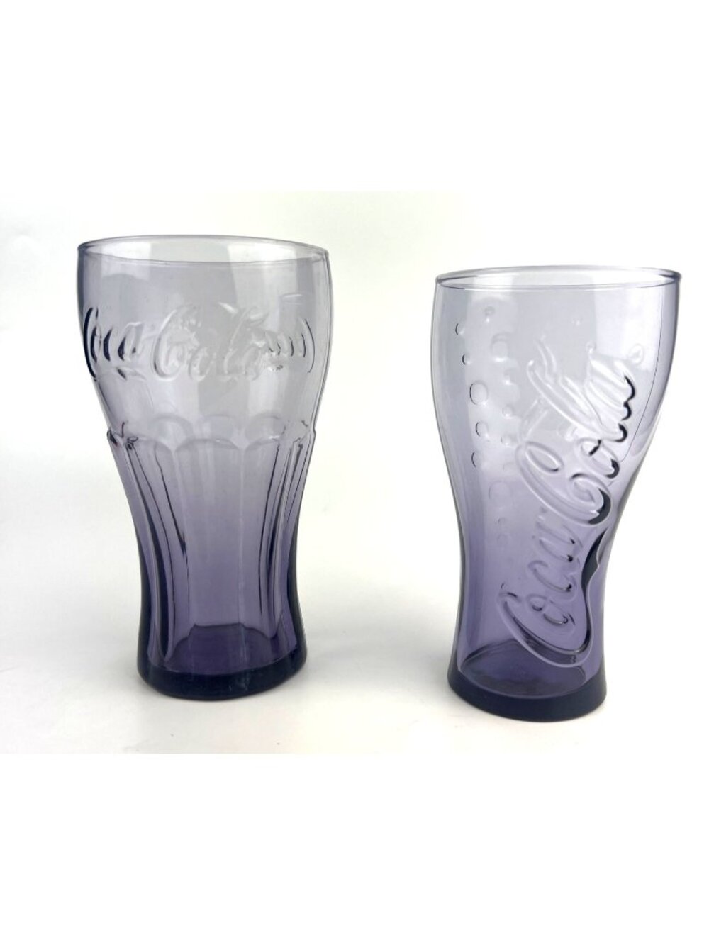 Vintage Purple Coca Cola Glasses Set of 2